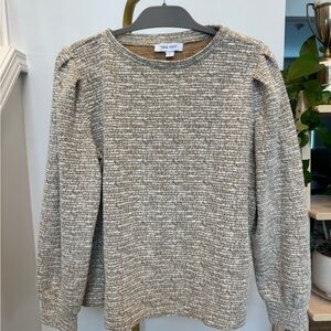 Nine West Tan, Gold and Cream Knit Top